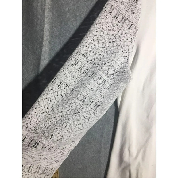 Womens Talbots Shirt Lace Sleeves Wide Neckline Closet Staple Capsule Wardrobe - Picture 4 of 5